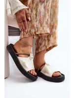 Kožené dámské žabky Zazoo 2659/005 stříbrné Kožené dámské žabky Zazoo 2659/005 stříbrné