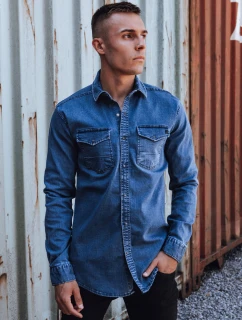 Pánská modrá džínová košile FashionStreet DX2589