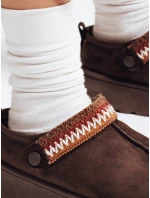 Dámské semišové hnědé sněhule FashionStreet ZY1178