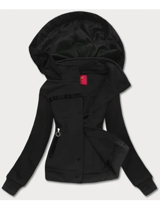 Černá krátká dámská rozepínací mikina (AMG-63) Černá krátká dámská rozepínací mikina (AMG-63)