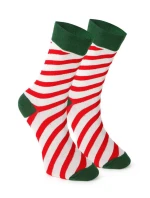 Unisex vánoční ponožky v krabičce – sada 2 párů se Santou a pruhy