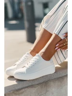 Dámské Plátěné Tenisky Na Platformě Big Star RR274463 Bílé