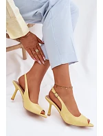Ženské sandály na podpatku žluté Sevina
