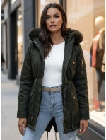 Dámská zimní bunda parka s kožešinou ERISS zelená FashionStreet TY4534z