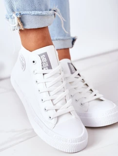 Dámské Kožené Vysoké Tenisky Big Star GG274016 Bílé
