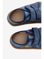 Dětské domácí pantofle Barefoot Dinosauři Froddo Canvas G1700440-15 Modré Dětské domácí pantofle Barefoot Dinosauři Froddo Canvas G1700440-15 Modré