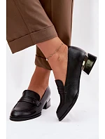 Dámské polobotky na klocku Vinceza 58625 Černé