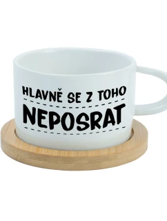 HLAVNĚ SE Z TOHO NEPOSRAT - bílý hrníček makronka 200 ml