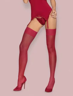 Smyslné punčochy S800 bordó - Obsessive