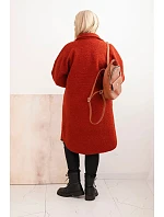 Dámský kabát Plus Size s vlnou ART0286 rudy - Kesi