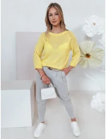 Dámský oversize svetr SOFTICAN žlutý FashionStreet MY2435