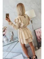 Šaty se svislými volány béžové Šaty se svislými volány béžové