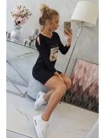 Šaty s potiskem koše černé