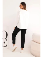 Dámská souprava máslová s kontrastní kapsou černý