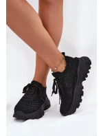 Dámské tenisky s háčkovaným svrškem černé Jelhiris