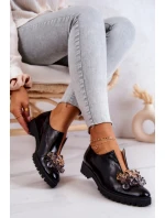 Elegantní Kožené Boty S Ornamentem černe Cindy