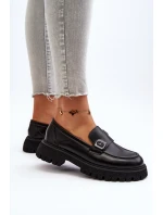 Dámské mokasíny s černým páskem Flanila