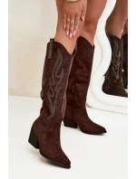 Dámské Kavalírské Boty Se Zdobením Na Podpatku Čokoládové Jovina