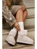 Sněhule Na Platformě S Kožešinou Big Star Světle béžové Sněhule Na Platformě S Kožešinou Big Star Světle béžové