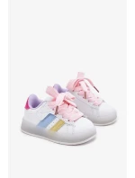 Dětské sportovní sneakers se svítící podrážkou Arielle – bílo-růžové