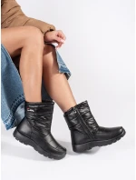 Luxusní černé dámské sněhule platforma Luxusní černé dámské sněhule platforma