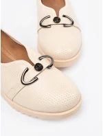 Zajímavé  polobotky dámské hnědé na klínku