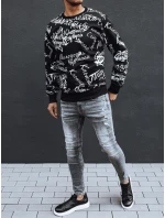 Pánská mikina bez kapuce černá FashionStreet BX5739 Pánská mikina bez kapuce černá FashionStreet BX5739