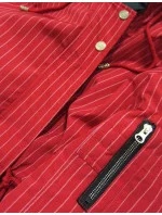 Červeno-černá oboustranná pruhovaná bunda s kapucí (W659) Červeno-černá oboustranná pruhovaná bunda s kapucí (W659)