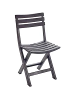 SADA 4 SKLÁDACÍCH PLASTOVÝCH ŽIDLÍ KOMODO V ANTRACITOVÉ BARVĚ