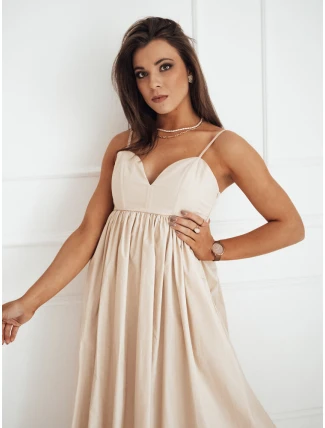 ELIENE světle béžové midi šaty FashionStreet EY2443