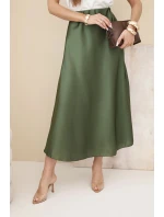 Dámská viskózová rozšířená sukně khaki