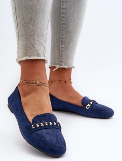 Lesklé Dámské Mokasíny S Řetízkem Modré Aredilla
