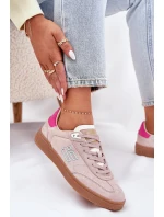 Semišové Sportovní Boty Sneakers Dámské D.Franklin DFSH387005 Špinavě Růžové