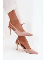 Dámské lodičky s otevřenou patou Lenira – béžové