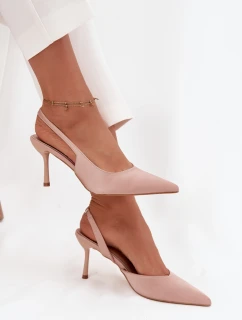 Dámské lodičky s otevřenou patou Lenira – béžové