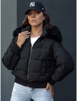 Dámská prošívaná zimní bunda s kožešinou COLDPACK černá FashionStreet TY4430 Dámská prošívaná zimní bunda s kožešinou COLDPACK černá FashionStreet TY4430