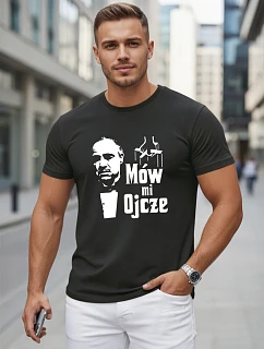 Pánské klasické bavlněné tričko s potiskem černé FashionStreet NX5145R