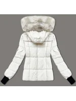 Špinavě bílá dámská zimní bunda s odepínací kapucí S'west (B8303-26)
