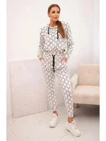 Dámská souprava z veluru s potiskem ecru
