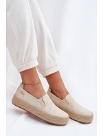 Dámské espadrilky na platformě Big Star TT274089 Béžové
