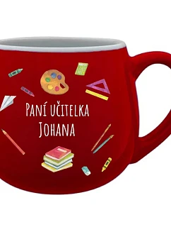 Personalizovaný keramický buclatý hrneček pro paní učitelku/pana učitele (pomůcky)
