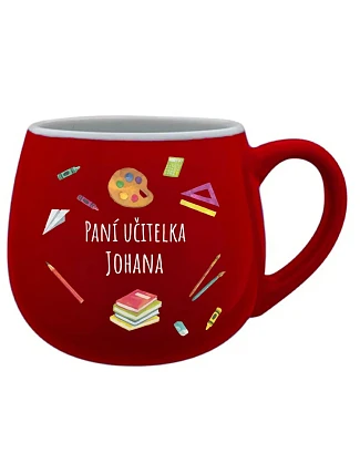 Personalizovaný keramický buclatý hrneček pro paní učitelku/pana učitele (pomůcky)