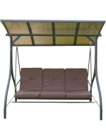 3MÍSTNÁ ZAHRADNÍ HOUPAČKA 194X120X173CM ZOSIA S POLYKARBONÁTOVOU STŘÍŠKOU