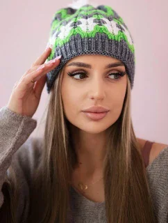 Dámská čepice Laila K283 graphite+green neon