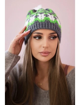 Dámská čepice Laila K283 graphite+green neon Dámská čepice Laila K283 graphite+green neon