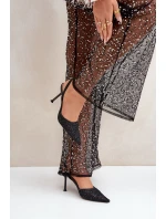 Lodičky S Otevřenou Patou Ozdobené Leskem Černé Berilae Lodičky S Otevřenou Patou Ozdobené Leskem Černé Berilae