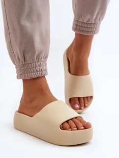 Dámské béžové pantofle Oreithano se silnou podrážkou