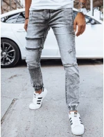 Pánské džínové kalhoty jogger šedé FashionStreet UX4039