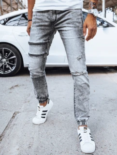 Pánské džínové kalhoty jogger šedé FashionStreet UX4039