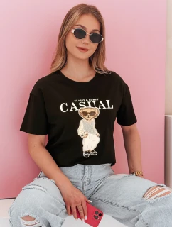 Dámské tričko s medvídkem MISTREET černé FashionStreet RY2873